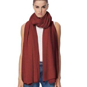 360 Cashmere Linus Cashmere Scarf Shawl Travel Blanket Wrap in Rosewood $345